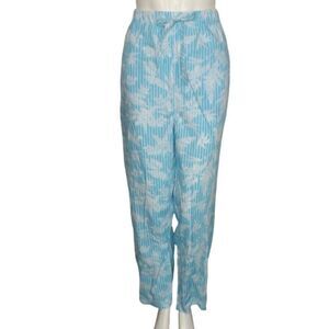 new TOMMY BAHAMA Pajama bottoms, XL, Blue/White leaves, Pockets, Elastic waist